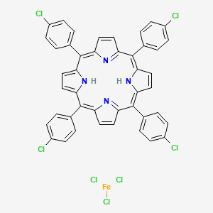 Chemical structure of 5,10,15,20-tetrakis(p-chlorophenyl)porphyrin iron(III) chloride