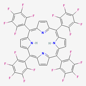 Chemical structure of 5,10,15,20-Tetrakis(pentafluorophenyl)-21h,23h-porphine