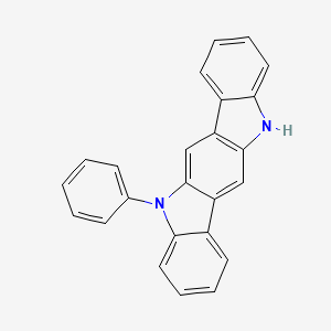 Chemical structure of 5,11-Dihydro-5-phenylindolo[3,2-b]carbazole