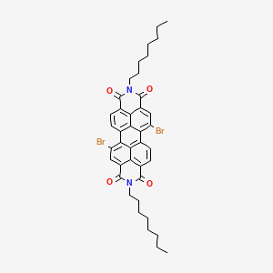 Chemical structure of 5,12-Dibromo-2,9-dioctylanthra[2,1,9-def:6,5,10-d'e'f']diisoquinoline-1,3,8,10(2H,9H)-tetraone