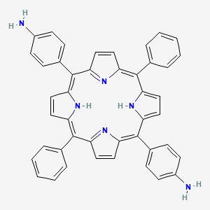 Chemical structure of 5,15-Di(4-aminophenyl)-10,20-diphenyl porphine