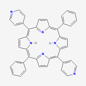 Chemical structure of 5,15-Diphenyl-10,20-di(pyridin-4-yl)porphyrin