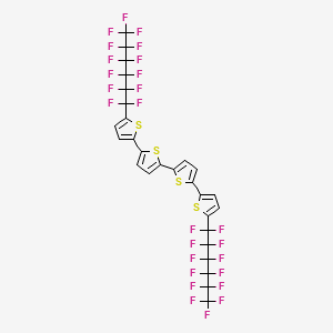 Chemical structure of 5,5'''-Bis(perfluorohexyl)-2,2':5',2'':5'',2'''-quaterthiophene