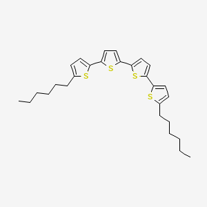Chemical structure of 5,5'''-Dihexyl-2,2':5',2'':5'',2'''-quaterthiophene