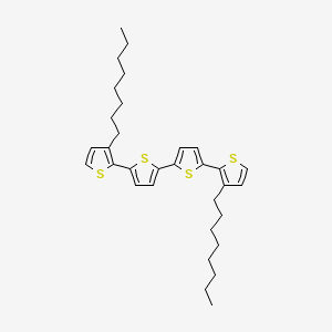 Chemical structure of 5,5'''-Dioctyl-2,2':5',2'':5'',2'''-quaterthiophene
