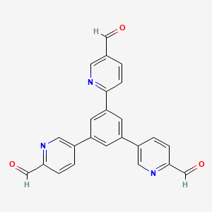 Chemical structure of 5,5'',5''''-(Benzene-1,3,5-triyl)tripicolinaldehyde