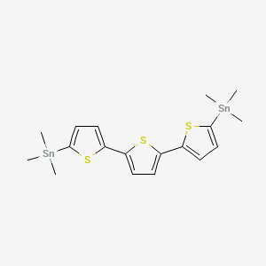 Chemical structure of 5,5''-Bis(trimethylstannyl)-2,2':5',2''-terthiophene