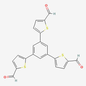 Chemical structure of 5,5',5''-(Benzene-1,3,5-triyl)tris(thiophene-2-carbaldehyde)