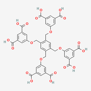 Chemical structure of 5,5',5'',5'''-((Benzene-1,2,4,5-tetrayltetrakis(methylene))tetrakis(oxy))tetraisophthalic acid