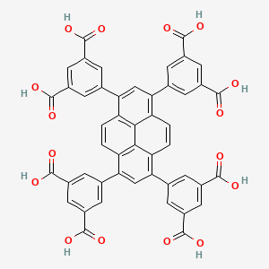 Chemical structure of 5,5',5'',5'''-(Pyrene-1,3,6,8-tetrayl)tetraisophthalic acid
