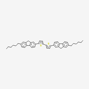 Chemical structure of 5,5'-Bis(7-hexyl-9H-fluoren-2-yl)-2,2'-bithiophene
