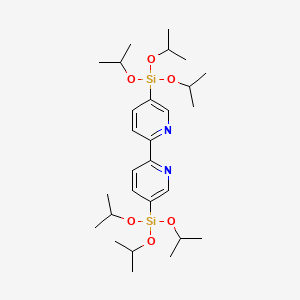 Chemical structure of 5,5'-Bis(triisopropoxysilyl)-2,2'-bipyridine