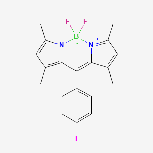 Chemical structure of 5,5-Difluoro-10-(4-iodophenyl)-1,3,7,9-tetramethyl-5H-dipyrrolo[1,2-c:2',1'-f][1,3,2]diazaborinin-4-ium-5-uide
