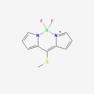 Chemical structure of 5,5-Difluoro-10-(methylthio)-5H-dipyrrolo[1,2-c:2',1'-f][1,3,2]diazaborinin-4-ium-5-uide