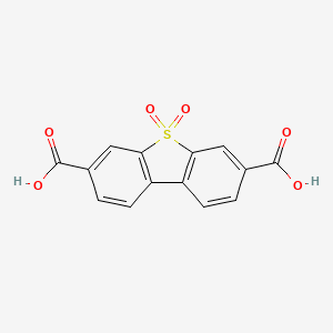 Chemical structure of 5,5-Dioxodibenzothiophene-3,7-dicarboxylic acid