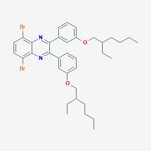 Chemical structure of 5,8-Dibromo-2,3-bis(3-(2-ethylhexyloxy)phenyl)quinoxaline