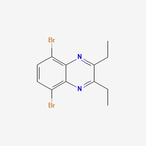 Chemical structure of 5,8-Dibromo-2,3-diethylquinoxaline