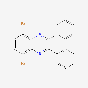 Chemical structure of 5,8-Dibromo-2,3-diphenylquinoxaline