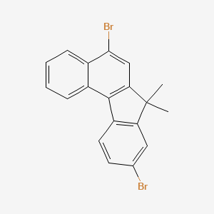 Chemical structure of 5,9-Dibromo-7,7-dimethyl-7H-benzo[c]fluorene