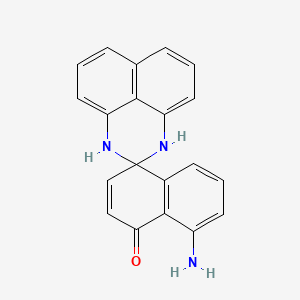 Chemical structure of 5-Amino-1',3'-dihydro-4H-spiro[naphthalene-1,2'-perimidin]-4-one