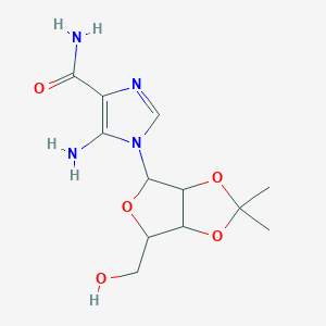 Chemical structure of 5-Amino-1-((3ar,4r,6r,6ar)-6-(hydroxymethyl)-2,2-dimethyltetrahydrofuro[3,4-d][1,3]dioxol-4-yl)-1h-imidazole-4-carboxamide