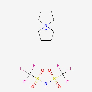 Chemical structure of 5-Azoniaspiro(4.4)nonane Bis(trifluoromethanesulfonyl)imide