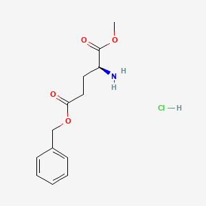 Chemical structure of 5-Benzyl 1-methyl L-glutamate hydrochloride