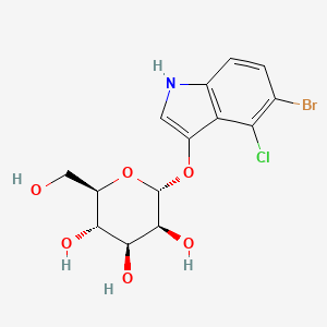 Chemical structure of 5-Bromo-4-chloro-1H-indol-3-yl hexopyranoside