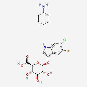 Chemical structure of 5-Bromo-6-chloro-3-indolyl β-D-Glucuronide Cyclohexylammonium Salt