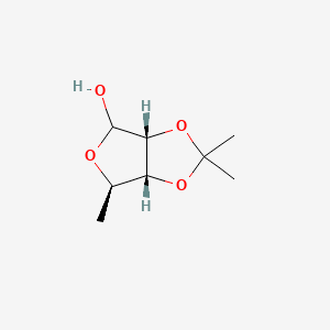 Chemical structure of 5-Deoxy-2,3-O-isopropylidene-D-ribose