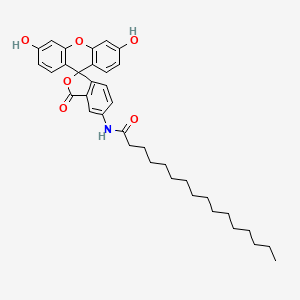 Chemical structure of 5-Hexadecanoylaminofluorescein