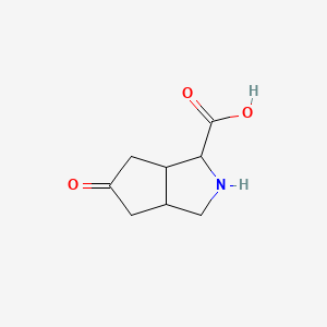 Chemical structure of 5-Oxo-octahydrocyclopenta[c]pyrrole-1-carboxylic acid