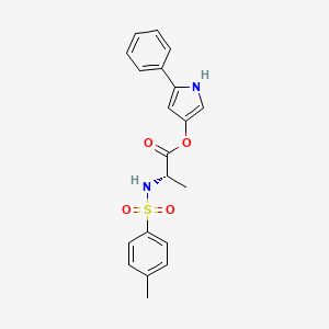 Chemical structure of 5-Phenyl-1H-pyrrol-3-yl tosyl-L-alaninate