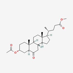 Chemical structure of 5α-Cholanic acid-3α-ol-6-one 3-acetate methyl ester