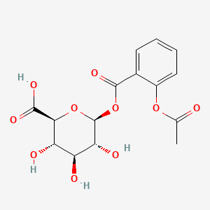 Chemical structure of Acetylsalicylic acid acyl-beta-D-glucuronide