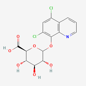 Chemical structure of 5,7-Dichloro-8-hydroxyquinoline beta-D-glucuronide