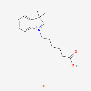Chemical structure of 1-(5-Carboxypentyl)-2,3,3-trimethyl-3H-indol-1-ium bromide