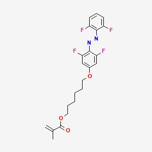 Chemical structure of 6-(4-((2,6-Difluorophenyl)diazenyl)-3,5-difluorophenoxy)hexyl methacrylate