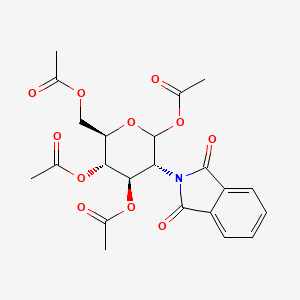 Chemical structure of 6-(Acetoxymethyl)-3-(1,3-dioxoisoindolin-2-yl)tetrahydro-2H-pyran-2,4,5-triyl triacetate