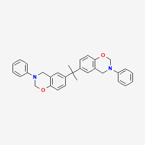 Chemical structure of 6,6'-(Propane-2,2-diyl)bis(3-phenyl-3,4-dihydro-2H-benzo[e][1,3]oxazine)
