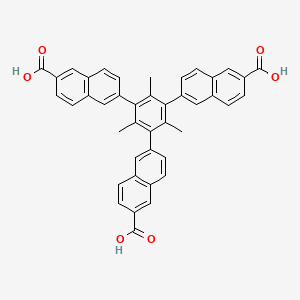 Chemical structure of 6,6',6''-(2,4,6-Trimethylbenzene-1,3,5-triyl)tris(2-naphthoic acid)