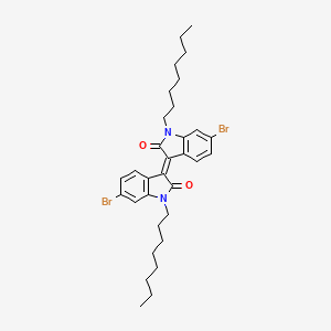 Chemical structure of 6,6'-Dibromo-1,1'-di(n-octyl)isoindigo