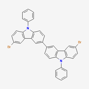 Chemical structure of 6,6'-Dibromo-9,9'-diphenyl-3,3'-bicarbazole