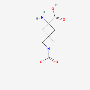 Chemical structure of 6-Amino-2-Boc-2-azaspiro[3.3]heptane-6-carboxylic acid