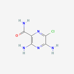 Chemical structure of 6-Chloro-3,5-diamino-2-pyrazinecarboxamide