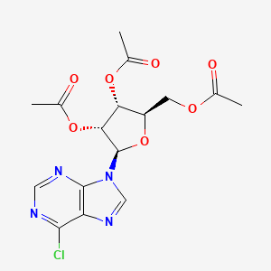 Chemical structure of 6-Chloro-9-(2,3,5-tri-O-acetyl-β-D-ribofuranosyl)-9H-purine