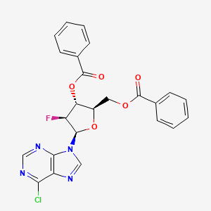 Chemical structure of 6-Chloro-9-(3,5-di-O-benzoyl-2-deoxy-2-fluoro-beta-D-arabinofuranosyl)-9H-purine