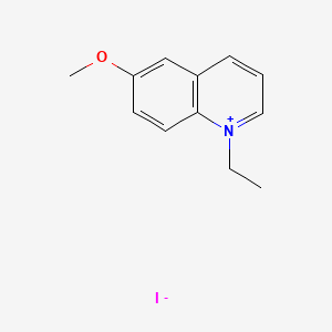 Chemical structure of 6-Methoxy-N-ethylquinoliniumiodide