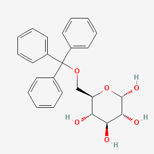 Chemical structure of 6-O-(triphenylmethyl)-D-glucopyranose