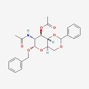 Chemical structure of 7-Acetamido-6-(benzyloxy)-2-phenylhexahydropyrano[3,2-d][1,3]dioxin-8-yl acetate